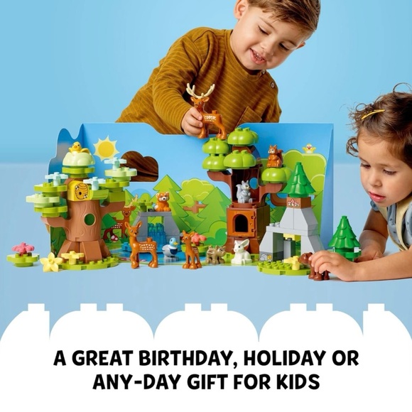 LEGO DUPLO Wild Animals of Europe for Kids Deer, Bear, Fox Forest Animals - Picture 6 of 6